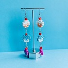 Mini Cupcake Perler Bead Earrings Jewelry - Vanilla Trio - New Handmade