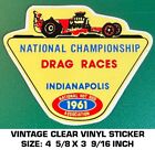 Nhra National Championship Indianapolis 1961 - Vintage 90 s Vinyl Decal Sticker