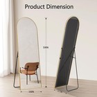 59 x16  Arched Full Length Mirror Floor Mirror With Stand Large Mirror Gold