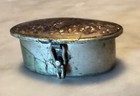 Oval Hinged Pill Box Marked Mexico Alpaca Silver Abalone Top Bezel Set