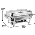 2 Packs 8 Quart Stainless Steel Chafing Dishes Buffet Trays Chafer With Warmer