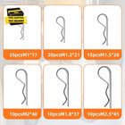 100pcs Hardware Pins Cotter Pin Assortment Kit  R Clip Zinc Plated Cotter Pin Sp