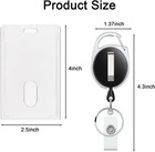 2 Set Badge Holder With Retractable Clip Clear Acrylic Vertical Id Card Holder H