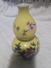Old Famille Rose Chinese Porcelain Pumpkin Gourd Vase Rare Yellow