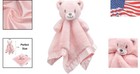 Adorable Pink Bear Baby Security Blanket - 100  Soft Polyester For Comfort