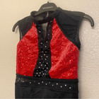 Weissman Dance Costume Unitard Black Red Cold Hearted Snake Jazz 14693 Lc
