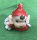 Vintage Tiny Christmas Ceramic   Elf Pixie W  Book   Hand Painted  Made In Japan
