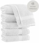 Luxury White Hand Towels - Highly Absorbent - Kitchen Hotel  -16x30-set Of 6