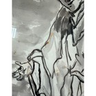 Vintage Ink Wash Drawing Framed 1964 Figure Study Artist Signed M  W 