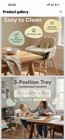 Beige   White Baby High Chair W  Adjustable Removable Tray And Safety Harness