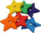 1151 Pk6 Medium Wood Stars Bonka Bird Toys Parrot Foot Craft Talon Cage Part Toy