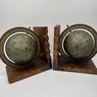 Pair Of Large Vintage Old World Terrestrial Zodiac Globe Bookends 1960 70   s