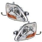 Headlights Set For Toyota Yaris Sedan 4 Dr 2007 2011 Halogen Driver Passenger