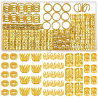 110 Pcs Gold Hair Jewelry For Braids And Dreadlocks - Metal Rings  Cuffs  Clips