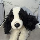 Animal Alley Black   White Spaniel Realistic Plush Puppy Dog Stuffed Toy 12 