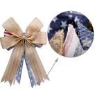  4th Of July Decorations Patriotic Wreath Bow Red White Blue I-star-burlap