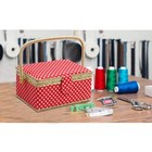 Medium Sewing Box Basket Organizer With Travel Kit Diy Sewing Supplies Red