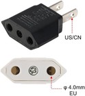 New Eu Euro Europe To Us Usa Power Jack Wall Plug Converter Travel Adapter Lot