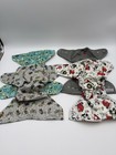 4 Cloth Diapers   Inserts Lot- Buttons Brand - Farm  Robots  Monkeys    Gray