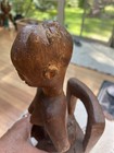 Traditional West African Dogon Tribal Seated Female Wooden Statue Circa 1969