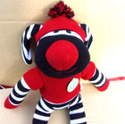 Dan Dee Sock Monkey Red   Black White Striped Sock Monkey 18  Long 2010 Plush