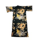 Vintage Juguemm Japanese Kimono Dragon Tiger Cotton Black Gold Authentic W belt