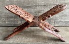 Vtg Large Hand Carved Teak Wood Folding Cookbook Holder Bible Display Stand 12 