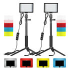 2-pack 5600k Usb Led Video Light With Adjustable Tripod Stand And Color Filters