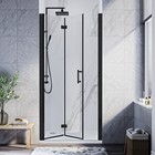Elegant Frameless Bifold Shower Door Frameless Shower Glass Panel Matte Black