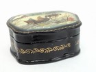 Vintage Fedoskino Russian Lacquer Box Featuring A Hand-painted Winter Scene