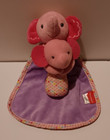 Fisher Price Elephant Security Blanket Baby Lovey Rattle Plush Toy Pink Purple 