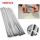 100pcs Metal Zip Ties Stainless Steel Heavy Duty Self-locking Cable Ties 150mm