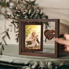 Pet Memorial Gifts For Dogs And Cats Rotating Wooden Picture Frame For 4x6 Photo
