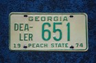 1974 Georgia Dealer License Plate
