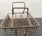 Primitive Wire Soap Basket Holder Over The Rim Clawfoot Tub Sink Caddy Vtg  9a1