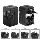 Universal Travel Adapter Eu Uk Us Au Ac Power Charger Plug With Dual Usb Port