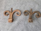 Vintage Cast Iron Fence  Finials 4  Ornate Rusty Set Of 2