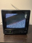 Vtg 80s Zenith Lm8834 9  Portable Crt Tv Black Retro Gaming Cube Tested Works 