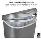 Umbra Brim 13 Gal  Plastic Touchless Waste Basket  Nickel