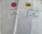 Matouk augusta 2 Shams white 100  Cotton 1 King   1 Euro geometric Matelasse nwt