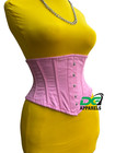 Women s Baby Pink Cotton Steel Boned Underbust Body Shaper Waist Trainer Corset