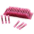 100pcs Red Heat Shrink Butt Wire Connectors Crimp Terminals Awg 16-22 Gauge Us