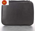 Two-fold Bible Cover Case For Men Faux Leather Organizer  extra Large  Black 