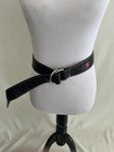 Iliac Golf Leather Belt Men   s Large  Black Reptile Embossed W red Logo   D Ring