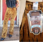 Vintage Wranglers Deadstock Velvety Tiger Print Cowboy Cut Low Rise Pants 30