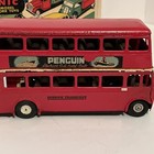 Tri-ang Minic 60m Clockwork Tinplate Double Decker Bus Red Post War With Box
