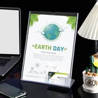 Vicenpal Acrylic Flyer Stand With Business Card Holder 8 5x11 Clear 2-pack