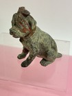 Vintage Cast Metal Or Spetler Bulldog With Bandage 3-3 4 Tall