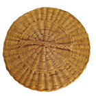 Vtg Tightly Woven Sweet Grass Basket Natural Woven Round Trinket Box W Lid 4 25 