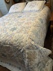 Vtg Ca King Hand Sewn Quilt Bedspread  2 Shams Cotton Star Patchwork 116    X 118   